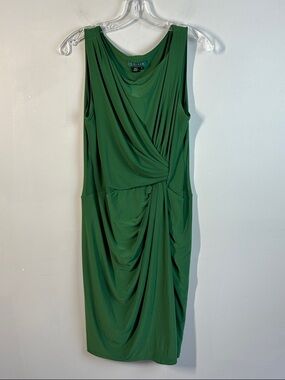 Lauren Ralph Lauren Emerald Green Midi Dress Size 10 Office Career Spring